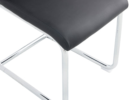 Modern Dining Chairs With Padded Seat, Metal Legs