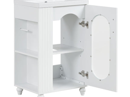 Modern Bathroom Vanity With Sink, Adjustable 2 Tier Shelf