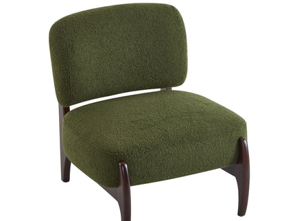 Modern Boucle Lounge Chair With Solid Wood Fram