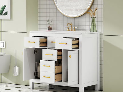Bathroom Vanity With Sink Combo Set, Modern Bathroom Cabinet With 4 Drawers
