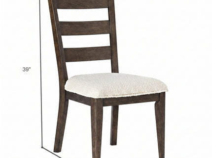 Upholstered Dining Chair With Ladder Back Design (Set of 2)