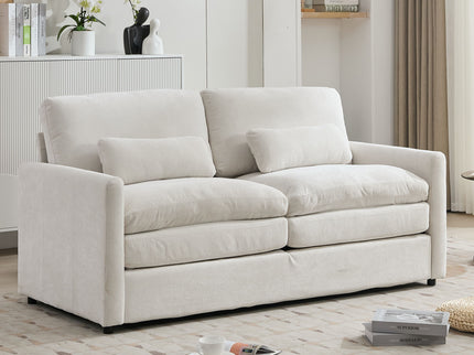 Cozy Upholstered Cushion Loveseat Sofa For Living Room