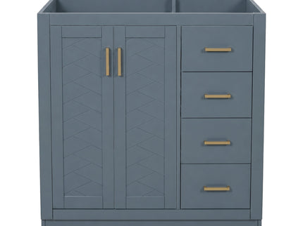 Retro Style Bathroom Vanity, 3 Drawers & Soft Closing Doors