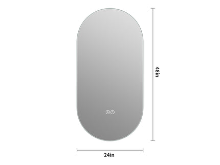 Smart Wall Mounted LED Touch Screen Mirror With Anti-Fog Function And Adjustable Lighting