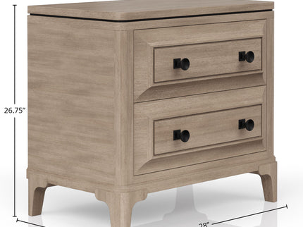 Queen Canopy Bedroom Set With A 2 Drawer Nightstand A Dresser With Poster Mirror And A Door Chest - Sand