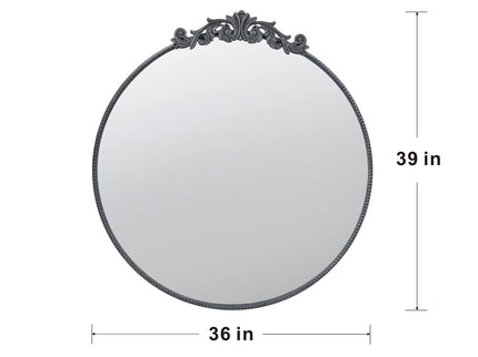 Classic Design Mirror With Baroque Inspired Frame For Bathroom, Entryway Console Lean Against Wall