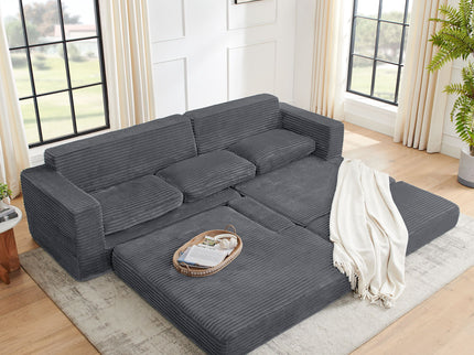Modern Minimalist L Shape Modular Sectional Sofa, Couch