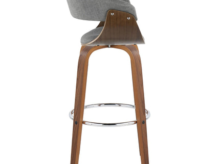 Vintage Mod - Mid Century Modern Fixed Height Barstool With Swivel With Round Footrest (Set of 2)