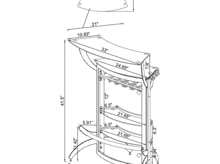 Elaina - 2 Shelf Home Bar