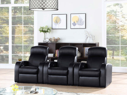 Upholstered Recliner With Cup Holder Comfort Lounge Chair - Black