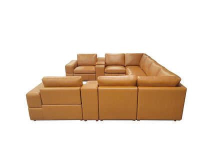 Upholstered Large Arms Sectional With Recliner Seats