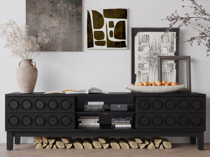 Media Console With 4 Drawers And Cable Management