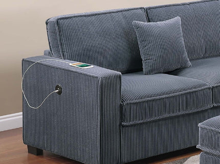 Modern Sectional Set With Cocktail Ottoman