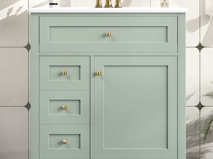 Bathroom Vanity With Sink, 3 Drawers And Adjustable Shelf, Freestanding Storage Unit