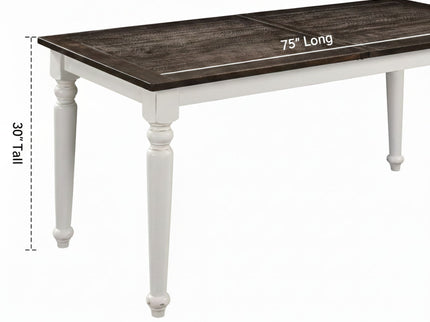 Dining Table With Leaf, Expandable - Brown