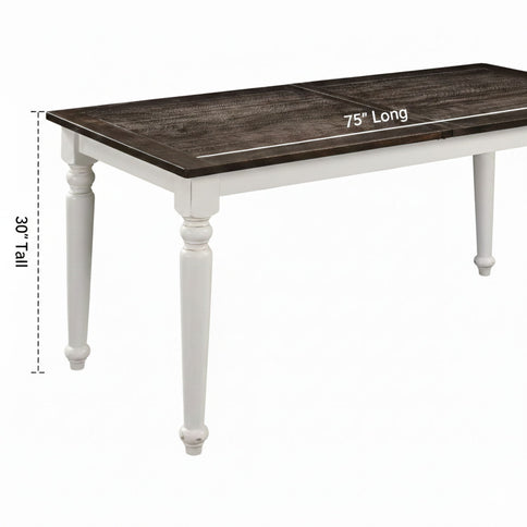 Dining Table With Leaf, Expandable - Brown