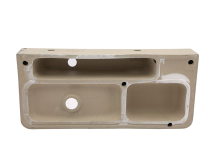 Inspired Console Sink With Built In Washboard, Overflow & Sleek Legs, 28" X 12" - White / Black