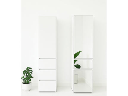 Elise - Modular Closet System With Mirror And Customizable Storage - White