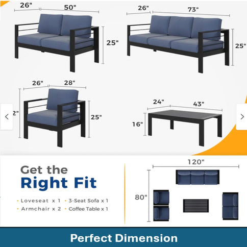 Outdoor Patio Set, All-Weather, Thick Cushions