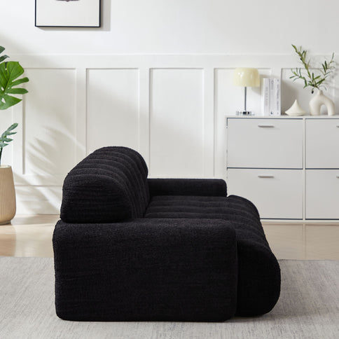Cloud Series Minimalist Button Tufted Square Arm 3 Seater Sofa