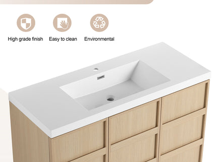 Freestanding Bathroom Vanity With Sink & 2 Soft Close Cabinet Doors