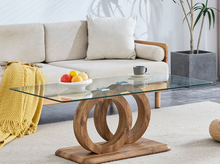 Contemporary Style Glass Top Coffee Table