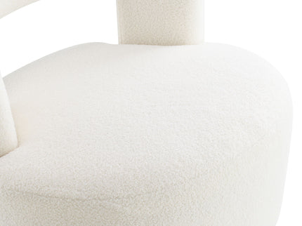 Swivel Comfy Round Barrel Chair With Soft Teddy Fabric For Living Room