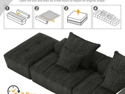 Modern Oversized Diy Combination Modular Sectional Sofa With Pillows