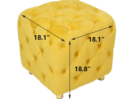 Modern Upholstered Ottoman, Exquisite Small End Table, Soft Foot Stool, Dressing Makeup Chair, Comfortable Seat For Living Room, Bedroom, Entrance