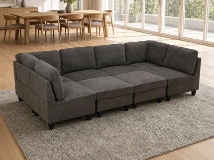 8 Piece Modular U - Shape Sectional Sofa