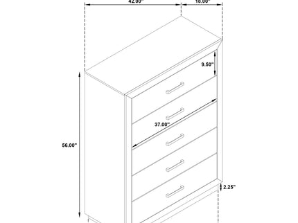 Gibbons Barley - 5 Drawer Bedroom Chest - Brown