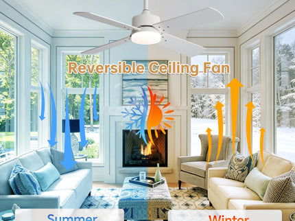 42" Ceiling Fan With Light And Memory Function, DC Reversible Motor, 4 Blades