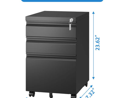 Metal Drawer Mobile File Cabinet With Lock For Home Office Organizer