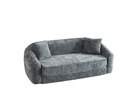 Curved Convertible Sofa, 2 In 1 Fold Out Bed With Pull Out Base And Deep Seat