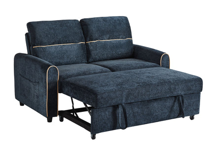 Pull Out Sofa Bed With Adjustable 3 Position Backrest, USB Charging Ports, Side Pockets