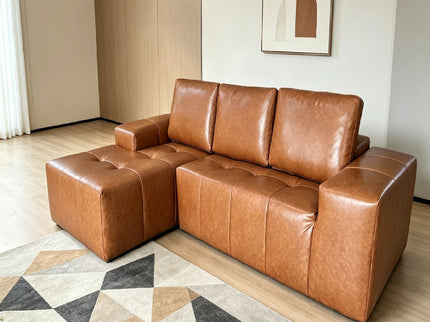 Deep Seat L - Shaped Modular Sectional Sofa For Living Room - Brown