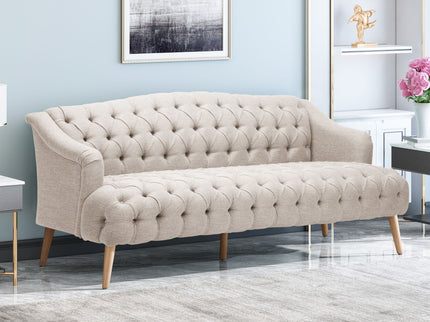 Comfy 3 Seat Sofa With Wooden Legs, For Living Room And Study