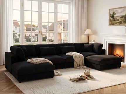 Upholstered Modular Sectional & Custom Configuration And Toss Pillows