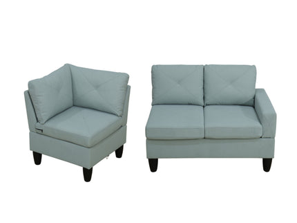 Modular L - Shaped Sectional Sofa 6 Seater 4 Piece, Couch With Chaise - Green