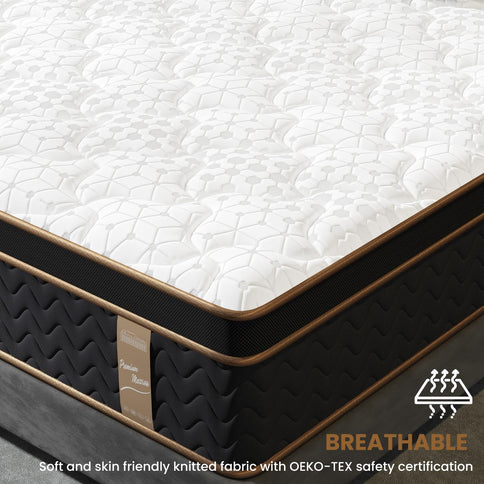 Plush Hybrid Mattresses With Gel Memory Foam, Individual Pocket Spring Motion Isolation Edge Support