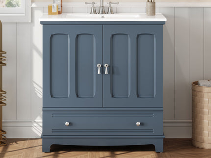 Bathroom Vanity With Sink, Cabinet With Adjustable Shelf And Drawer Divider