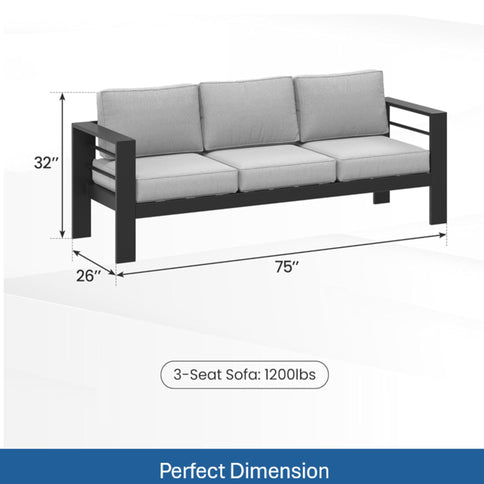 Outdoor Patio Set, All-Weather With Thick Cushions