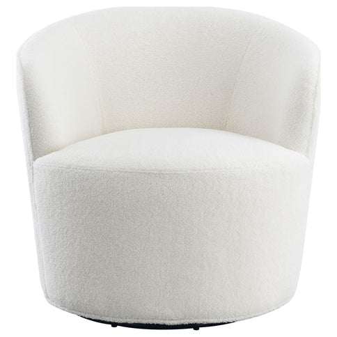 Tempest - Upholstered Barrel Back Swivel Chair - White
