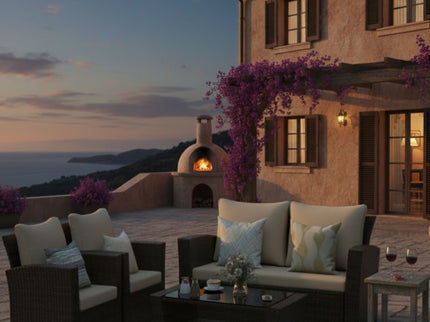 Modern Patio Set With Table And Cushions