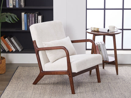 Accent Chair With Pillow And Wood Frame