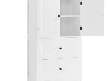 Bathroom Storage Cabinet With 2 Doors And Drawers, Adjustable Shelf