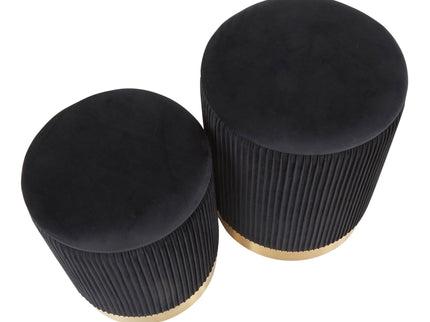 Marla - Contemporary Nesting Pleated Ottoman Set