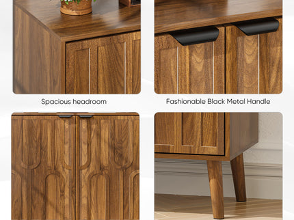 Farmhouse Style Sideboard Buffet Cabinet With Storage Bar Cabinet - Walnut
