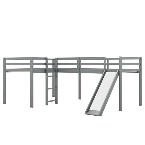 L Shaped Loft Bed With Ladder And Slide