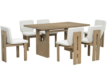 Dining Table Set For 6 With Upholstered Chairs